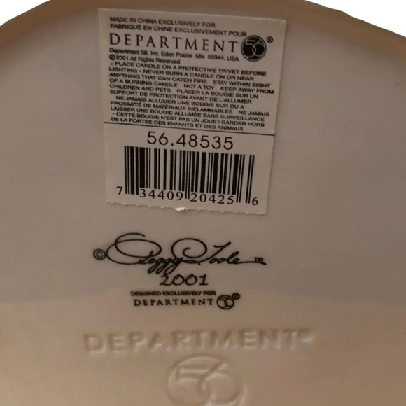 VINTAGE DEPARTMENT 56 Peggy Toole 2001 Christmas Santa Candle Holder Hand Painte - Picture 4 of 8